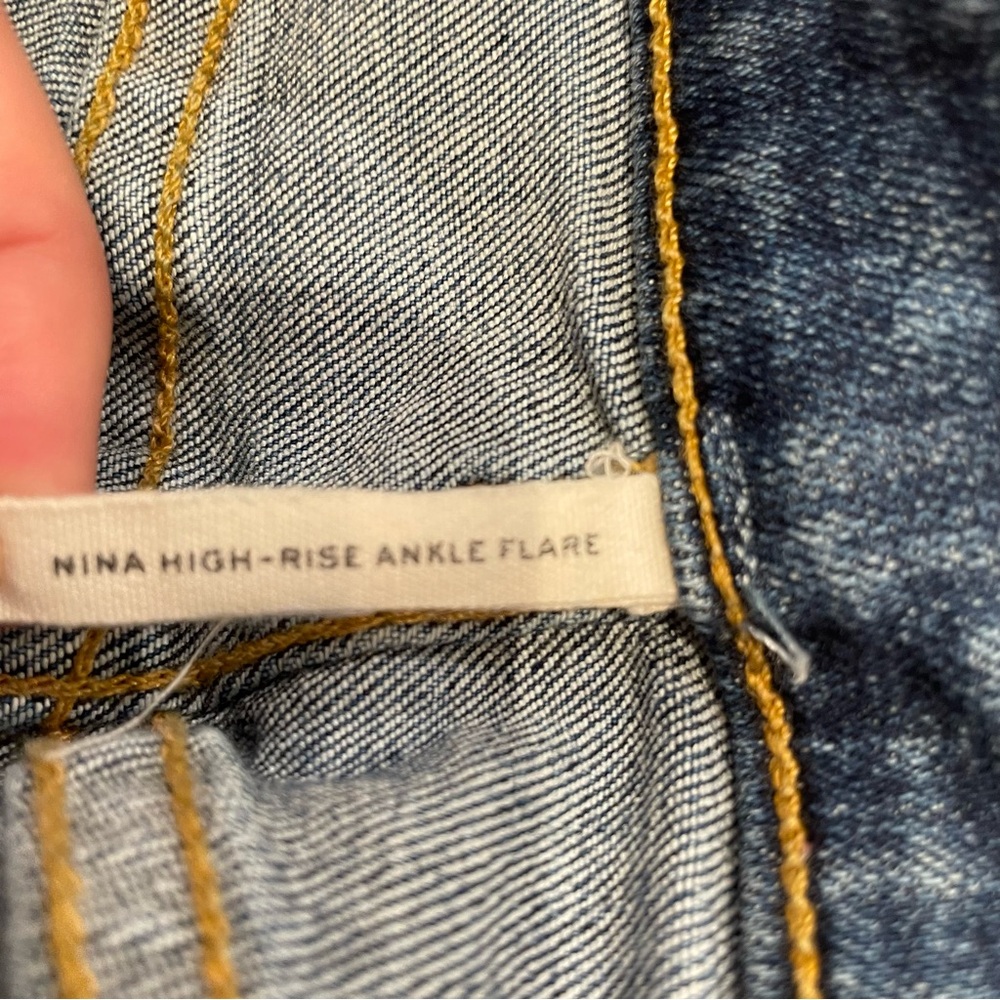Rag & Bone Nina High Rise Ankle Flare Jeans Denim Straight Leg Raw Hem Frayed 25 - Picture 11 of 16